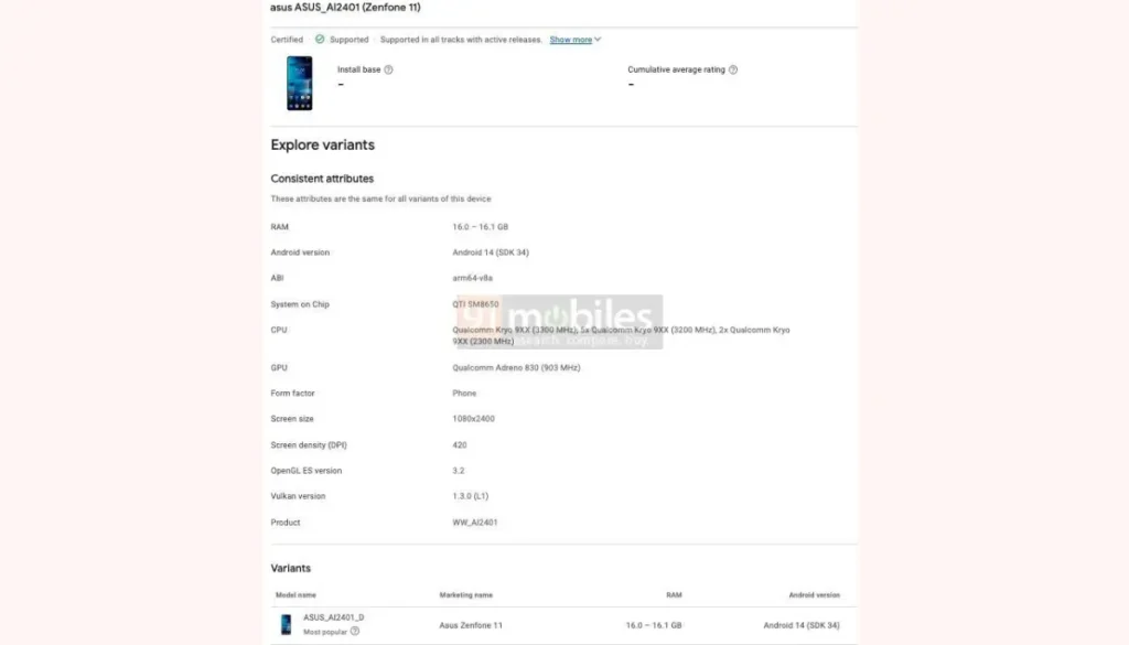Asus Zenfone 11 Full Specifications